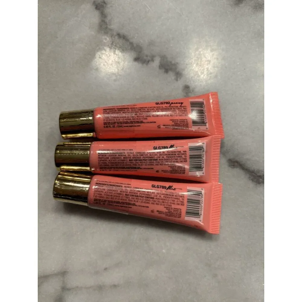 LA Girl Glazed Lip Paint in Peony and Flirt Lot of 3